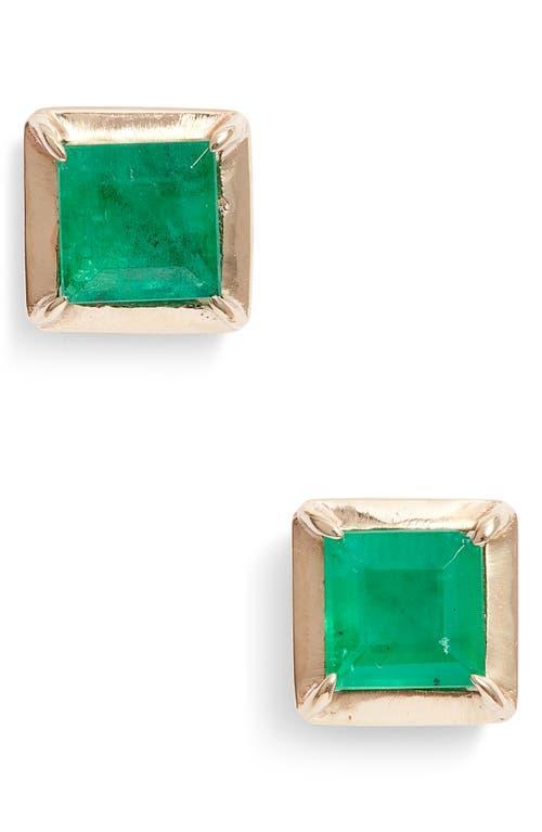 Anzie Cleo Melia Carre Emerald Stud Earrings Product Image