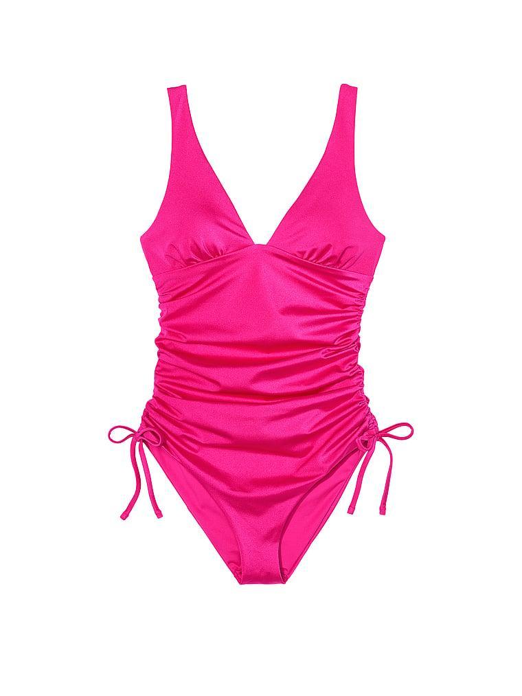 Ruched Plunge One-Piece Swimsuit Product Image