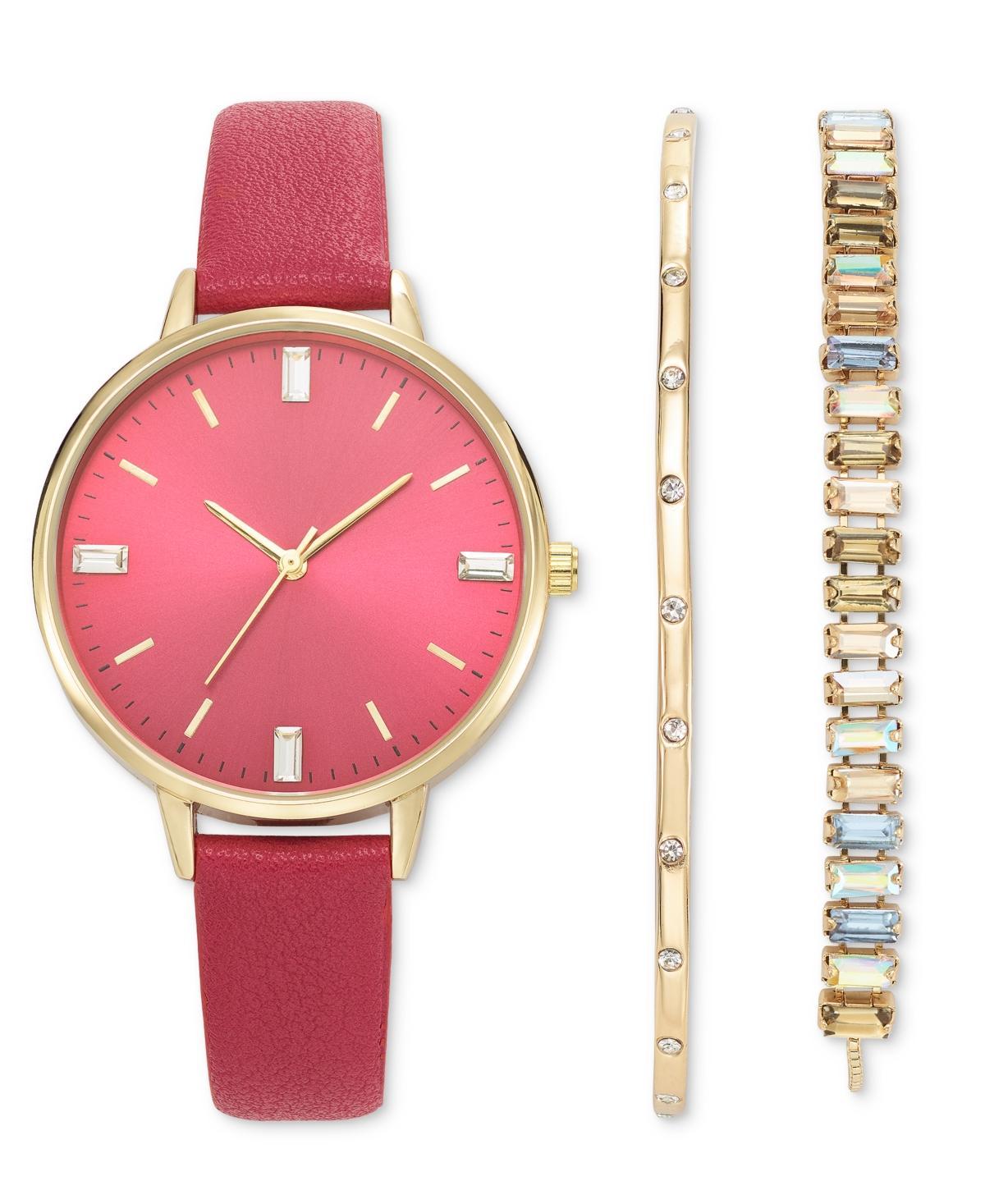 I.n.c. International Concepts Womens Pink Strap Watch 38mm Set, Created for Macys Product Image