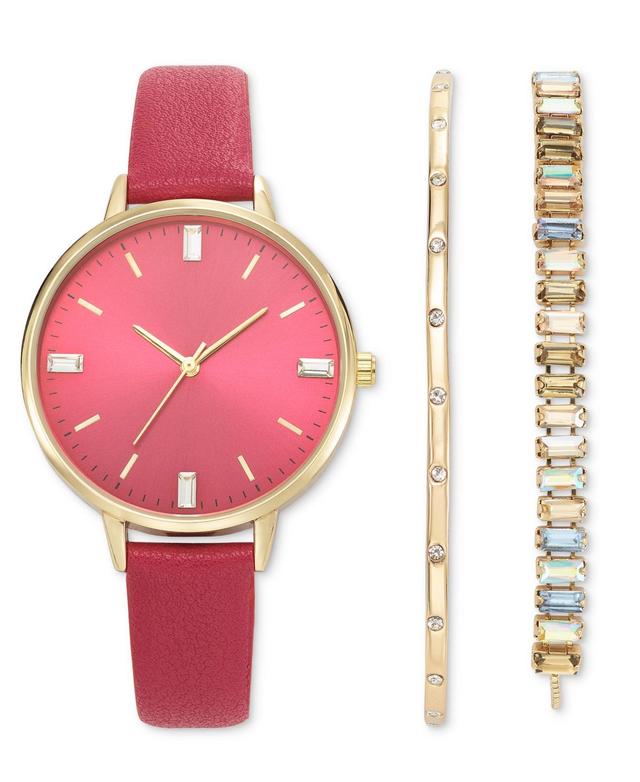 I.n.c. International Concepts Womens Pink Strap Watch 38mm Set, Created for Macys Product Image