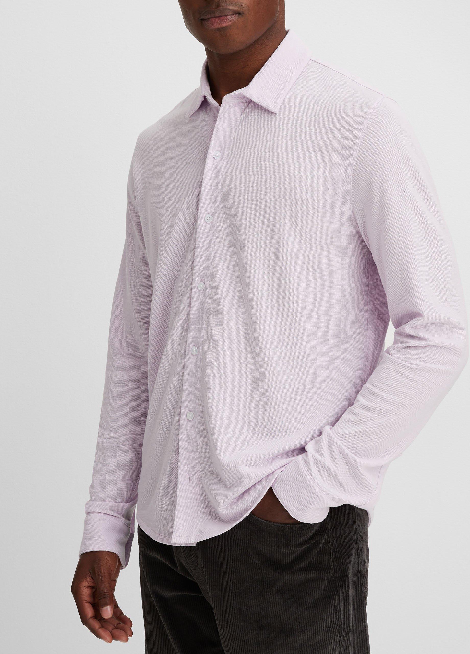 Cotton Piqué Button-Front Shirt Product Image