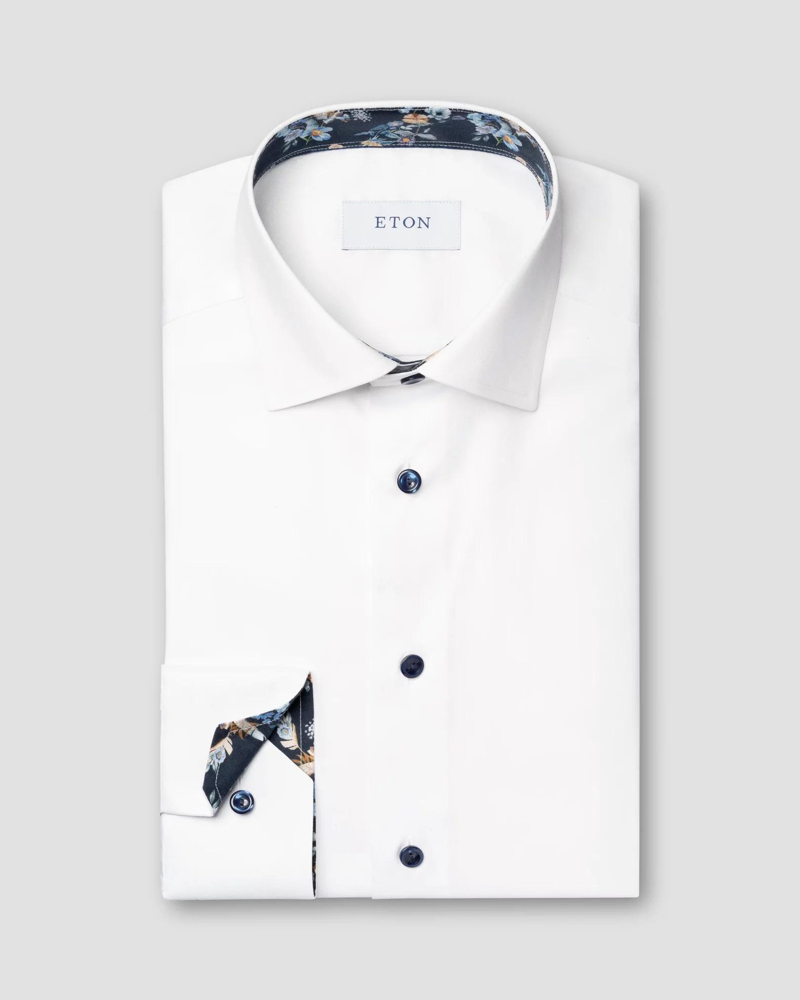 Eton Slim Fit Dress Shirt with Floral Pattern Detail Product Image