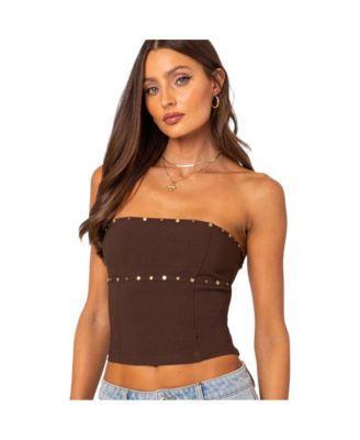 Womens Darcy studded lace up corset top Product Image