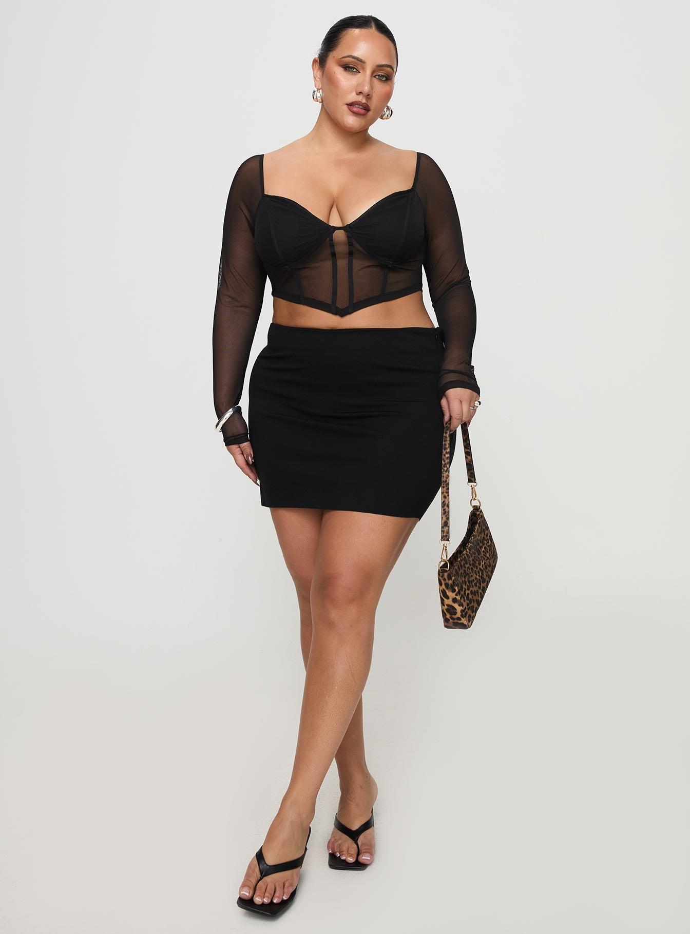 Maranta Long Sleeve Top Black Curve Product Image