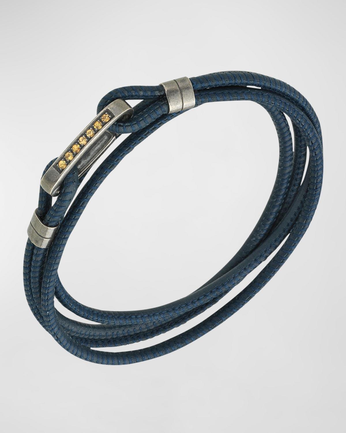 Men's Lash Multi Wrap Smooth Leather Bracelet Product Image