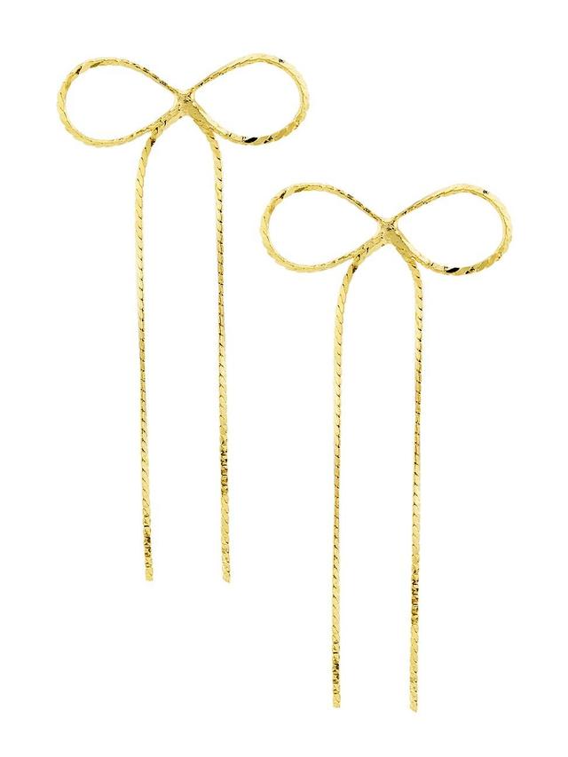 Womens Kate 14K-Gold-Plated Bow Drop Earrings Product Image