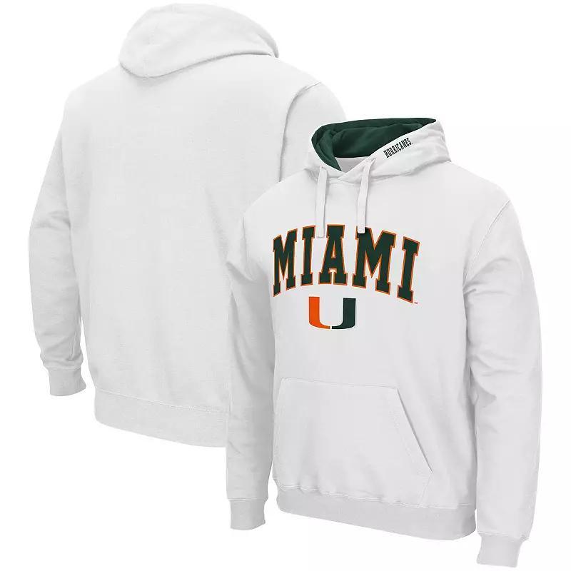 Mens Colosseum Miami Hurricanes Arch & Logo 3.0 Pullover Hoodie Product Image