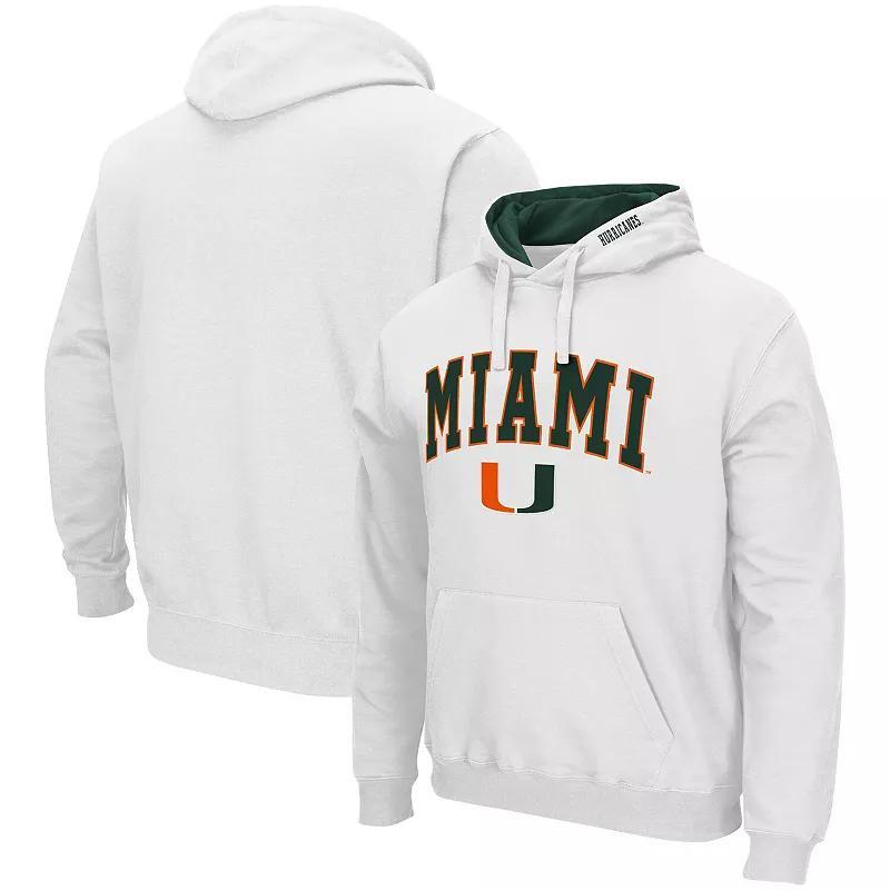 Mens Colosseum Miami Hurricanes Arch & Logo 3.0 Pullover Hoodie Product Image