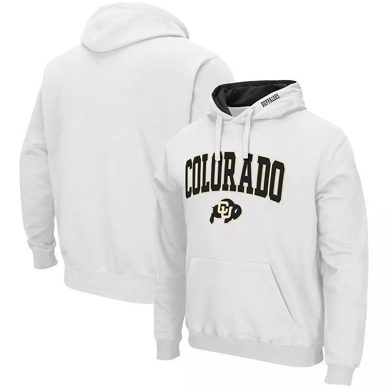 Mens Colosseum White Colorado Buffaloes Arch and Logo 3.0 Pullover Hoodie Product Image