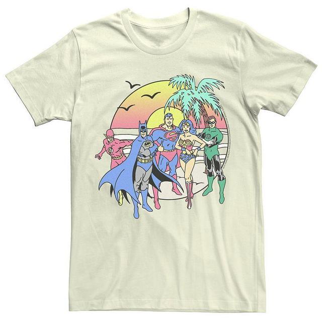 Mens DC Comics Justice League Sunset Beach Portrait Tee Product Image