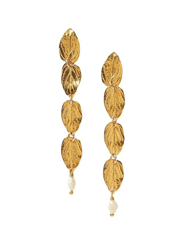 Womens 18K Gold-Plated & Freshwater Rice Pearl Drop Earrings Product Image