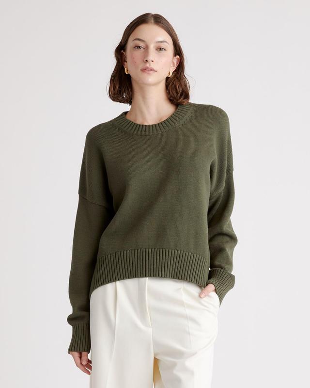 100% Organic Cotton Boyfriend Crew Sweater Product Image