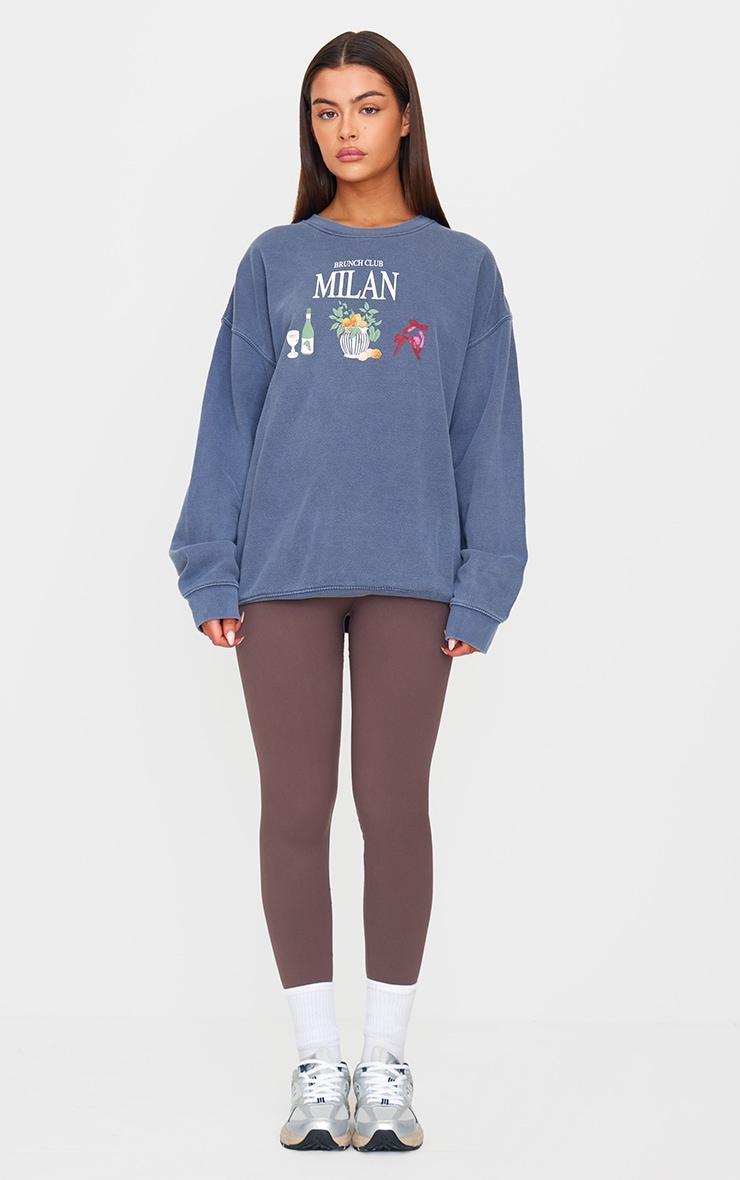  Navy Brunch Club Milan Printed Sweatshirt Product Image