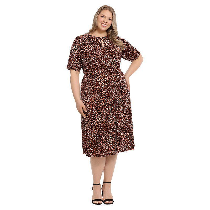 Plus Size London Times Side Tie Midi Dress, Womens Product Image