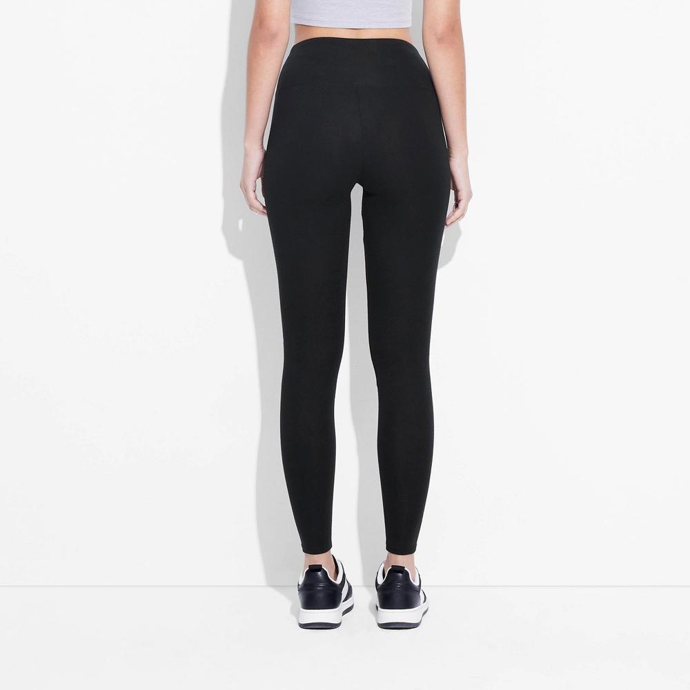 Women's High-Waisted Value Leggings - Wild Fable™ Black L Product Image