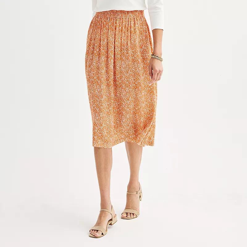 Womens Croft & Barrow Elastic Waist Midi Skirt Product Image