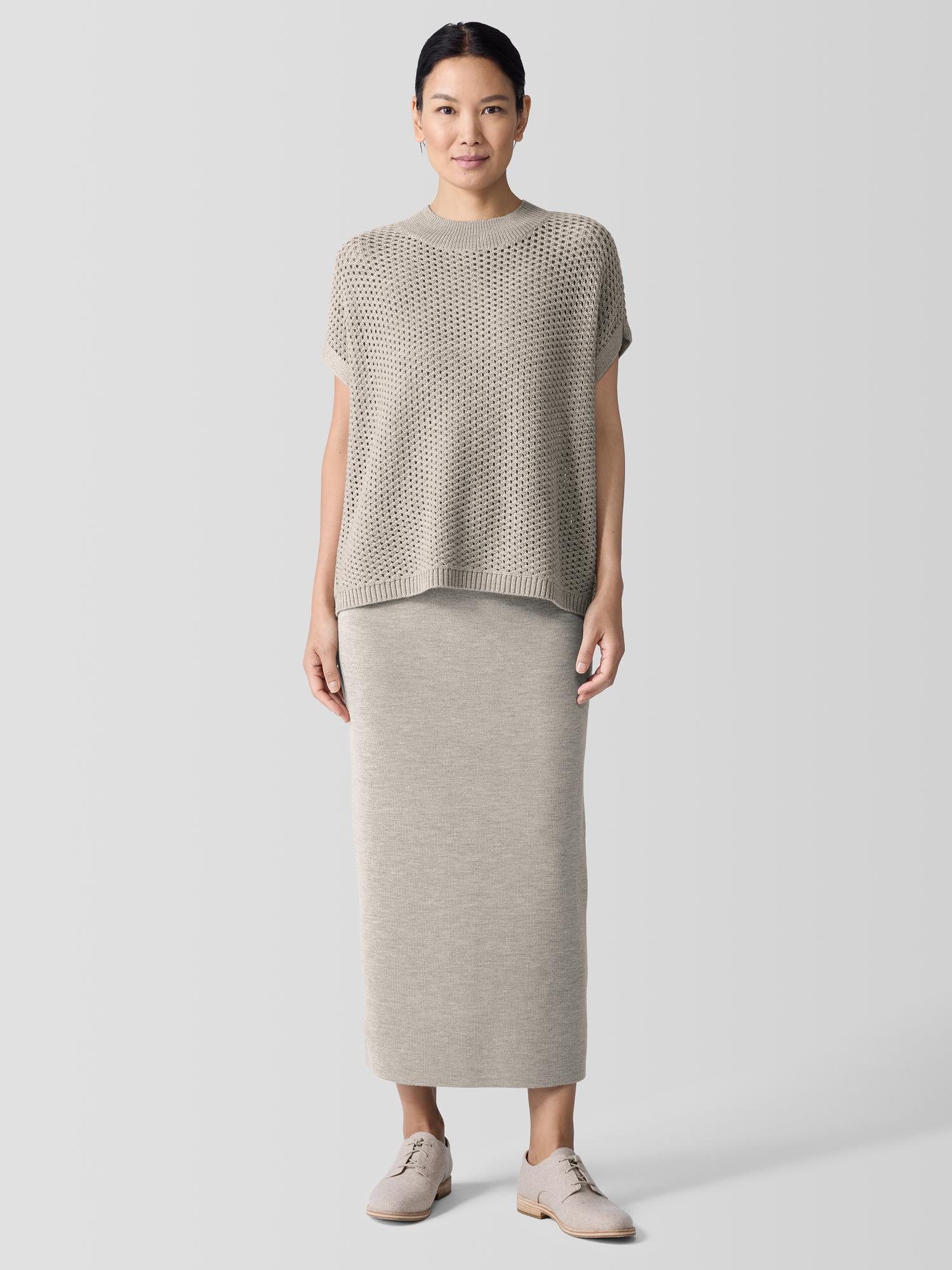 EILEEN FISHER Merino Rib Pencil Skirt in Regenerative Woolfemale Product Image