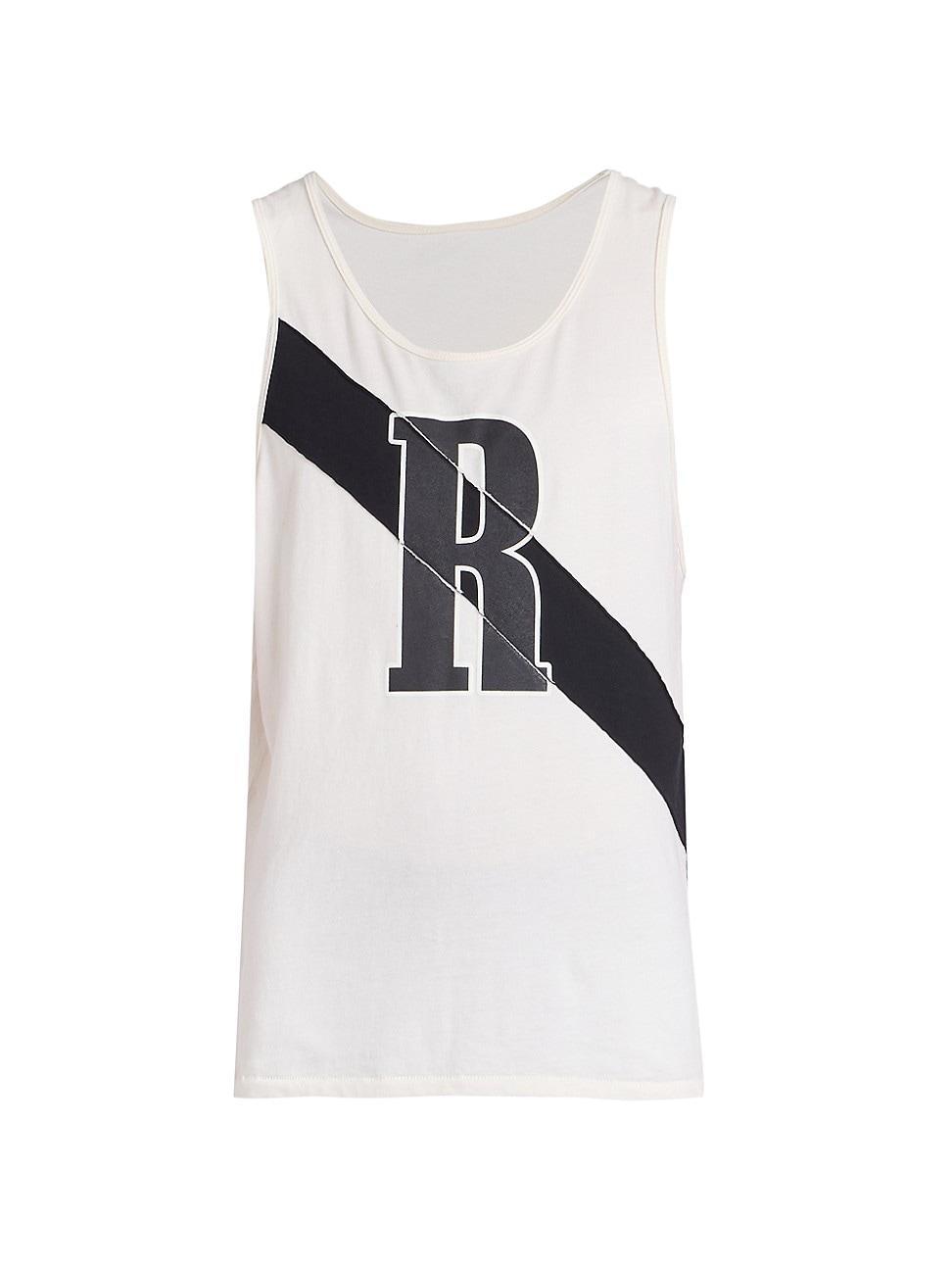 Mens Striped Logo Cotton Tank Top Product Image