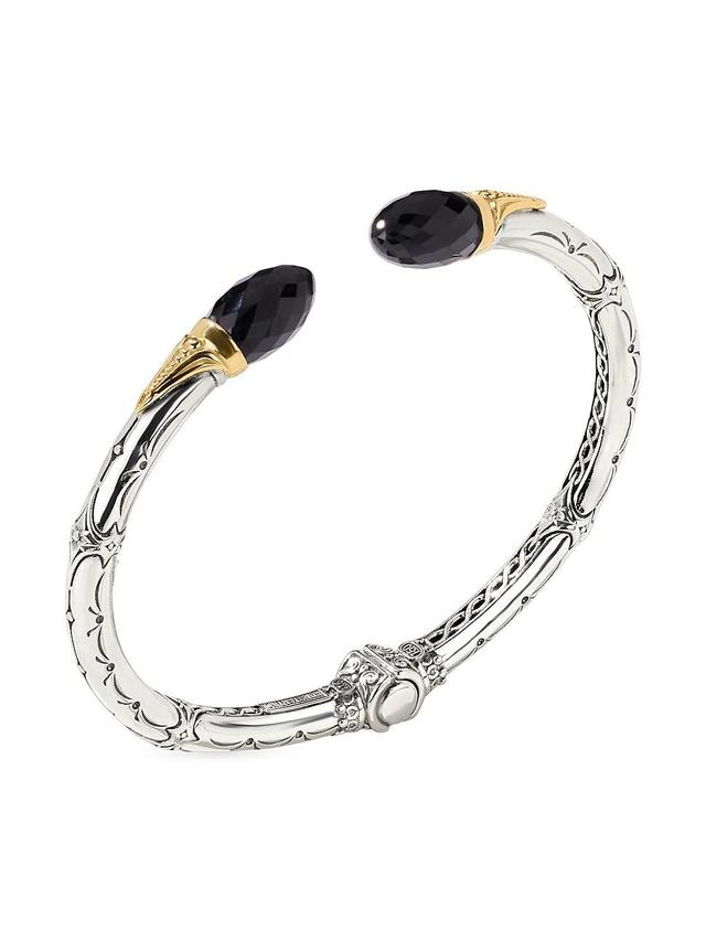 Womens Anthos Sterling Silver, 18K Yellow Gold & Black Onyx Cuff Product Image