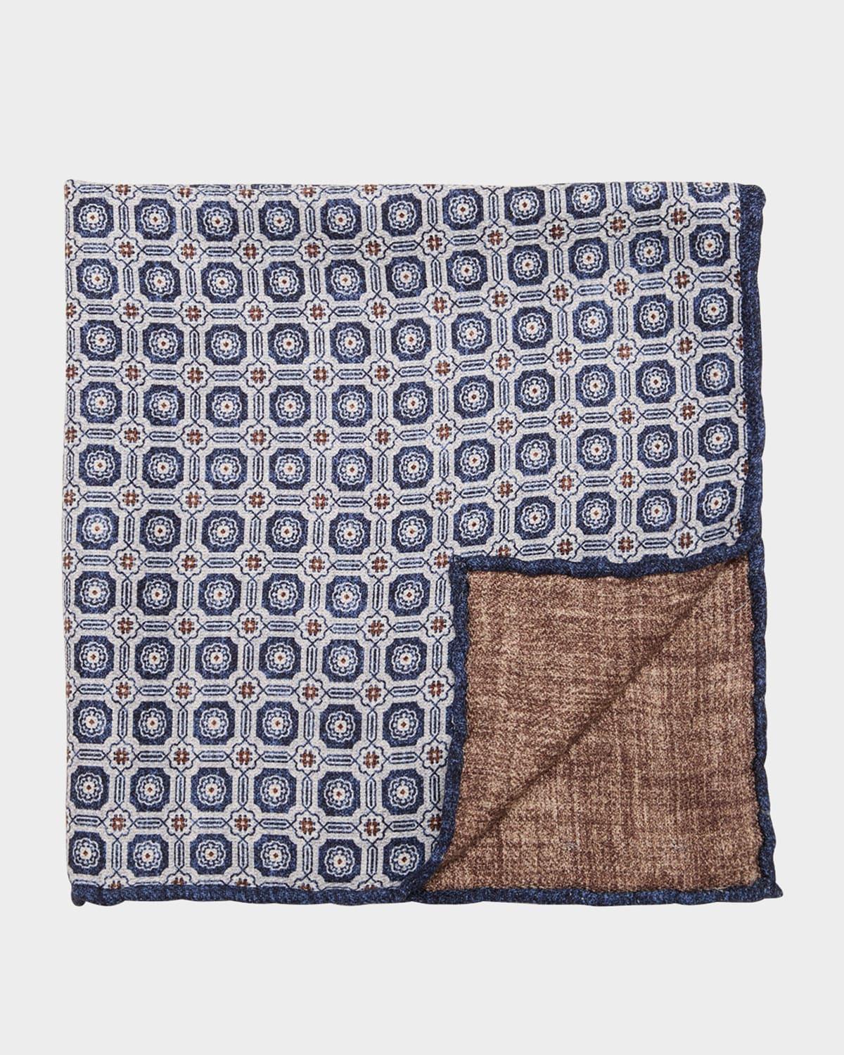 Men's Silk Geometric Pocket Square Product Image