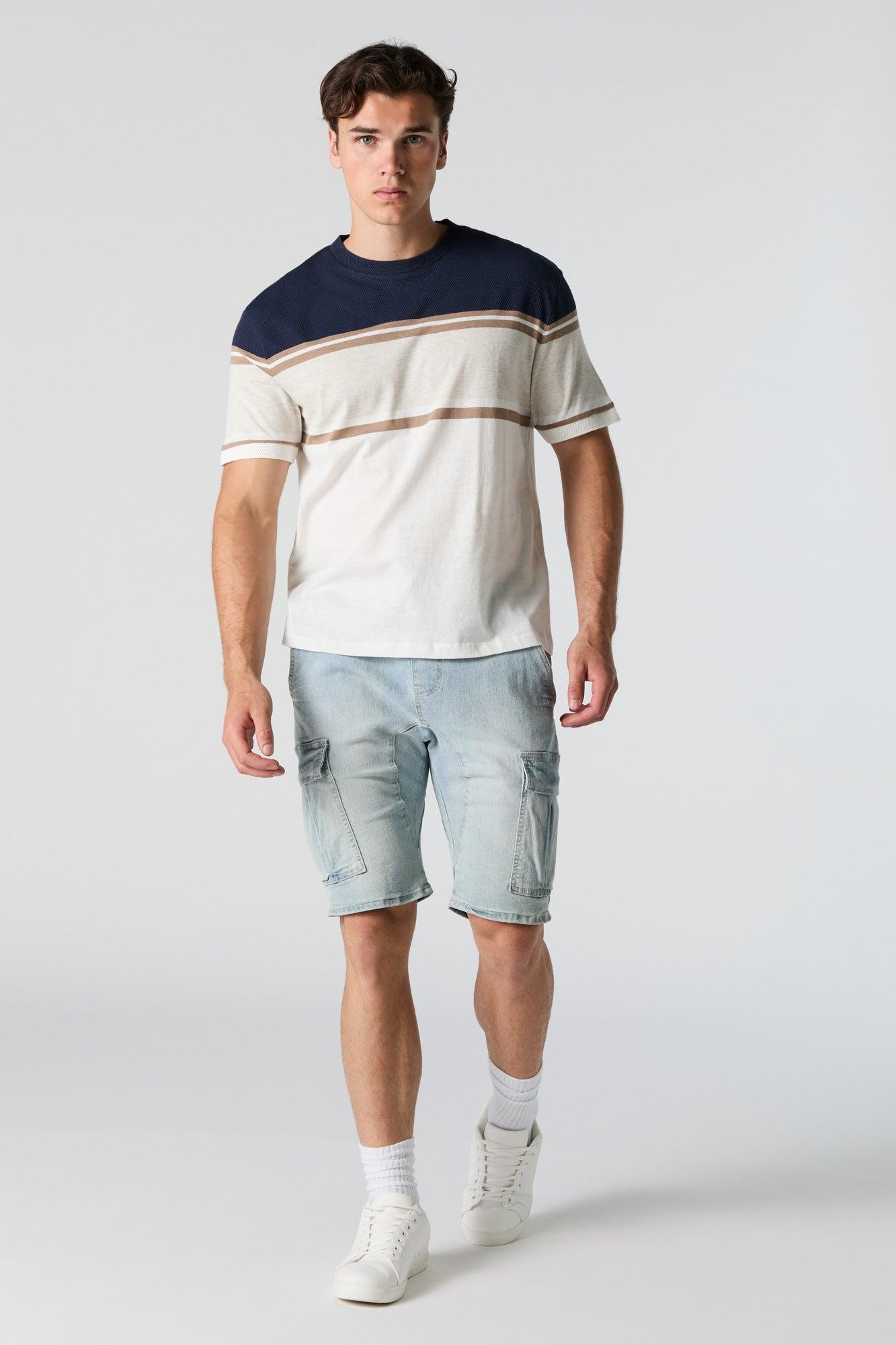 Colourblock Striped T-Shirt Male Product Image