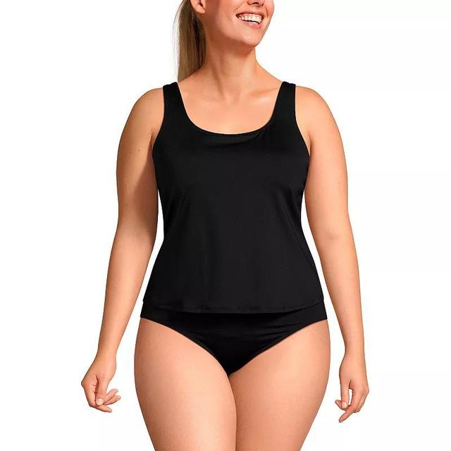 Plus Size Lands End Chlorine-Resistant 1-Piece Fauxkini Swimsuit, Womens Product Image