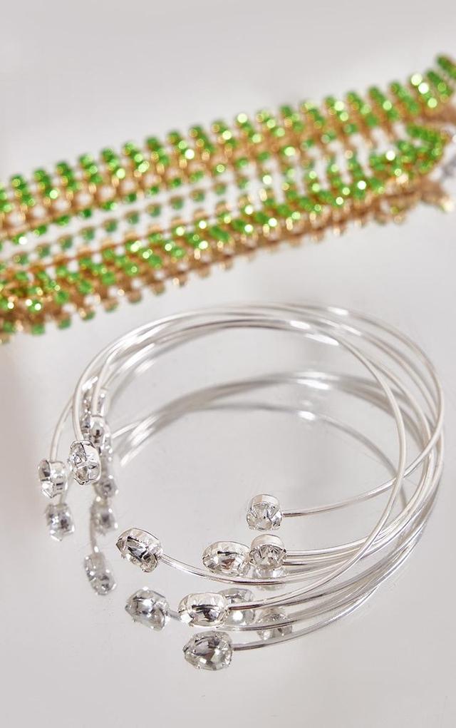 Silver Diamante Detail Bangle Multipack Product Image