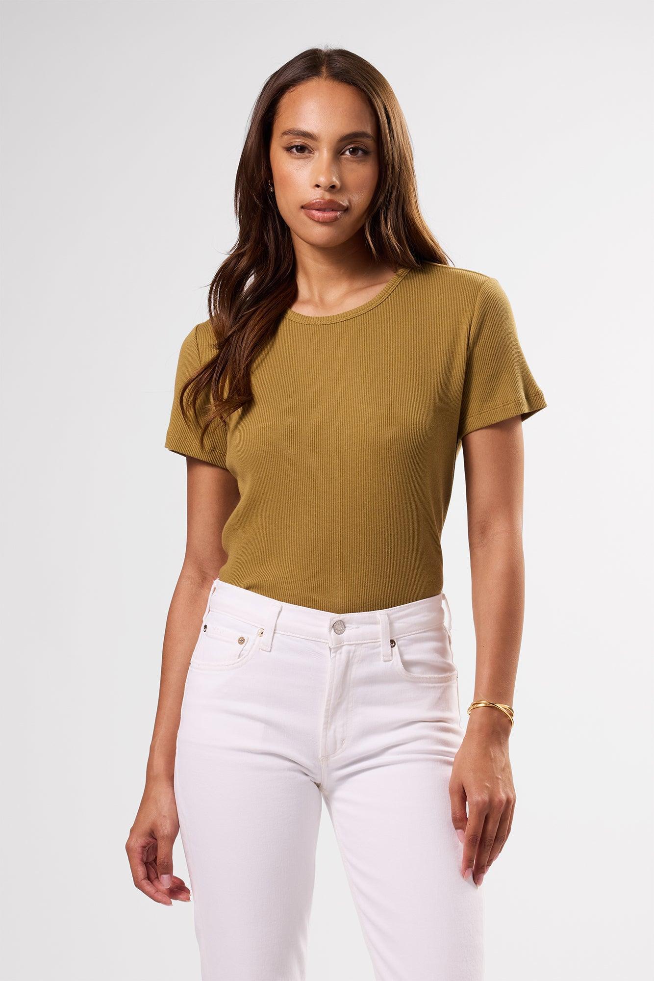 Eleanor Organic Cotton Modal Rib Tee - Elm product image