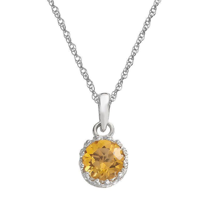 Designs by Gioelli Sterling Silver Citrine Pendant, Womens Orange Product Image