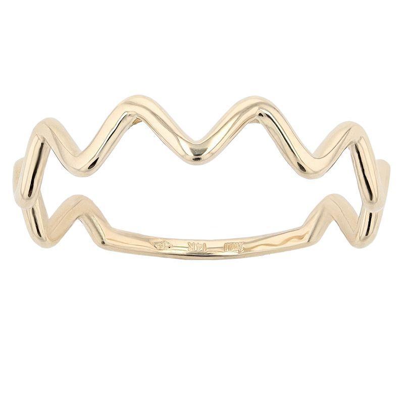 Au Naturale 14k Yellow Gold Zigzag Ring, Womens Product Image