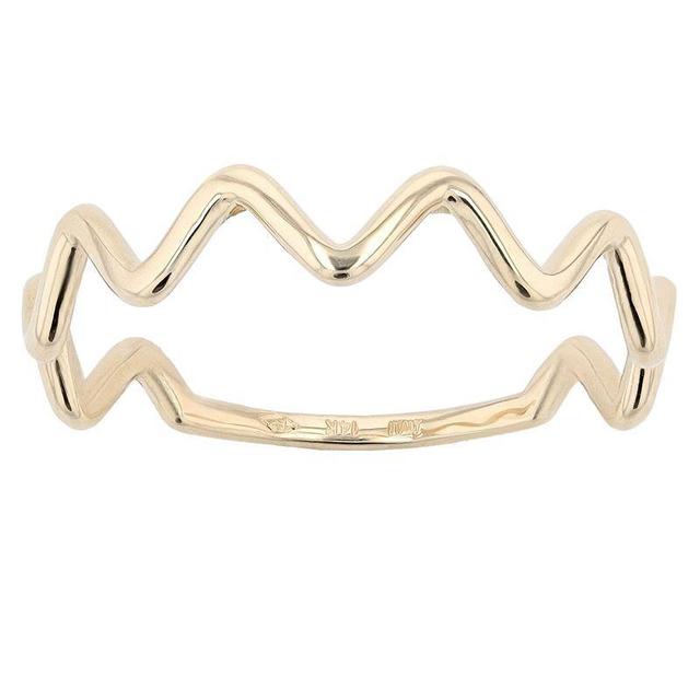 Au Naturale 14k Yellow Gold Zigzag Ring, Womens Product Image