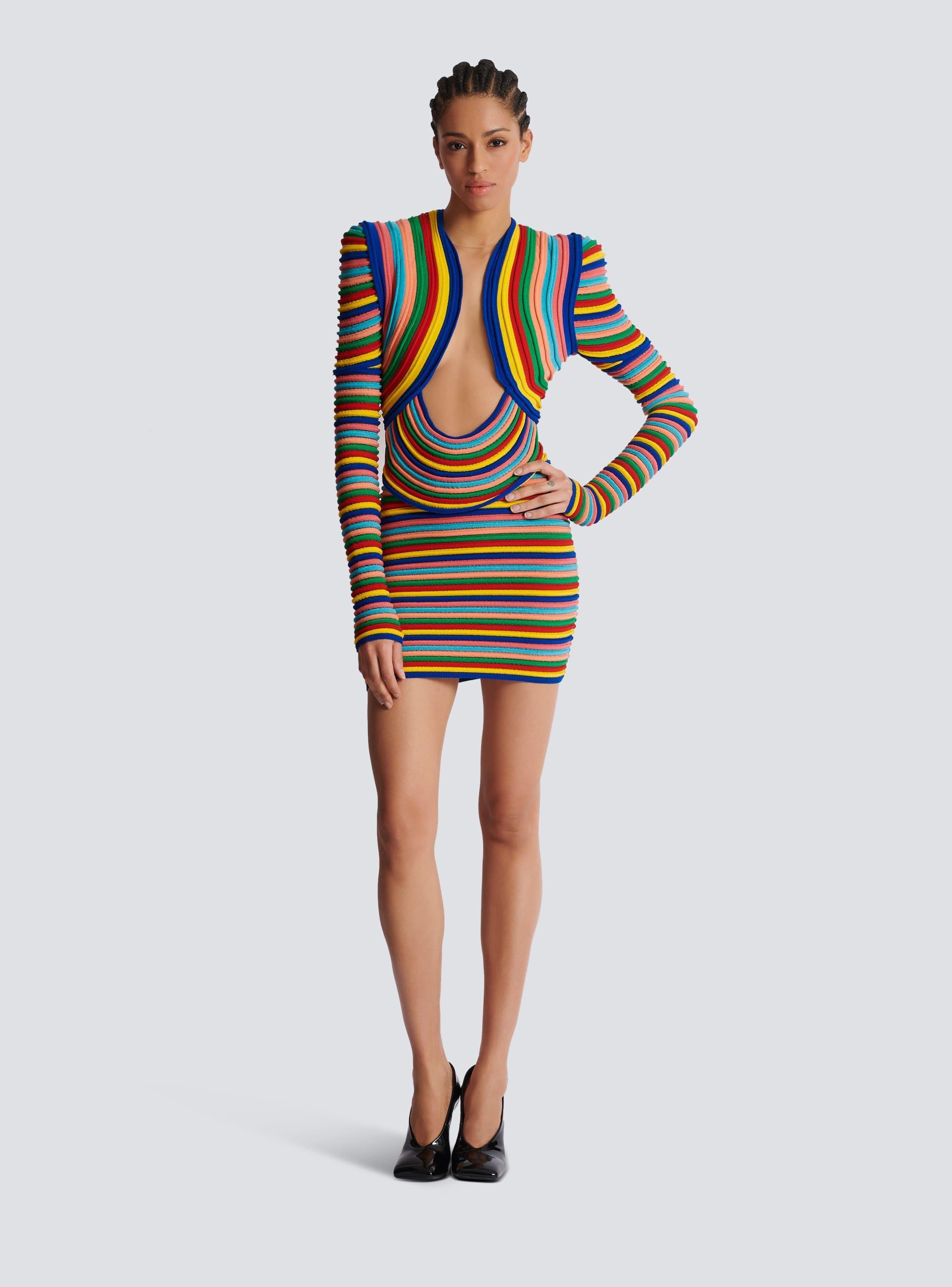 Short dress in multicoloured rolled knit Product Image