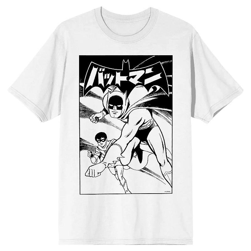 Mens Batmanga Manga Cover Art Short Sleeve Graphic Tee Product Image