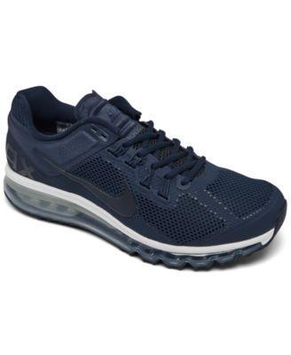 Men's Air Max 2013 Casual Sneakers From Finish Line In Navy,white,metallic Silver Product Image