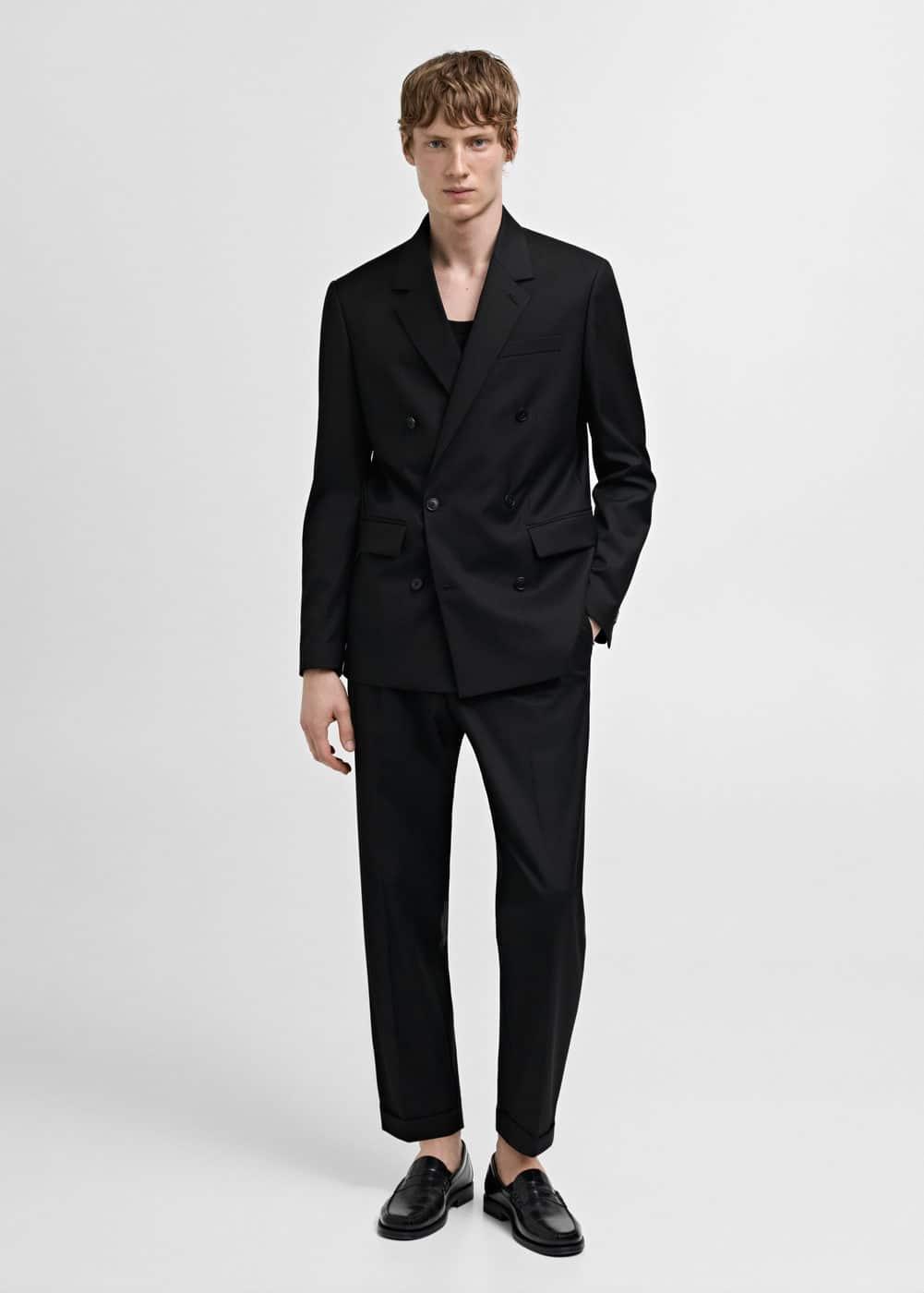 Stretch fabric slim-fit suit blazer - Men | MANGO USA Product Image