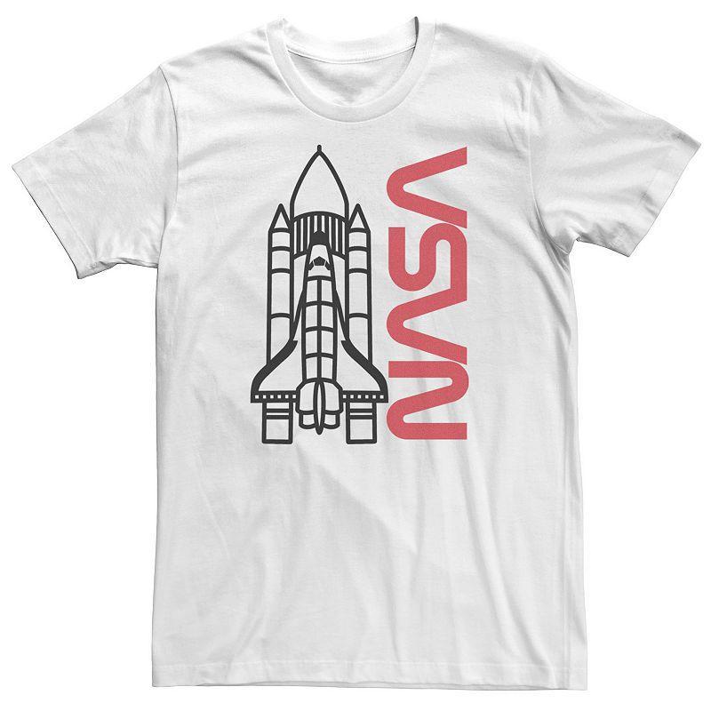 Big & Tall NASA Space Shuttle Line Art Stamp Tee, Mens, Size: 3XL, White Product Image