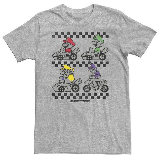 Big & Tall Super Mario Bros. Color Pop Portrait Grid Tee, Mens Athletic Grey Product Image