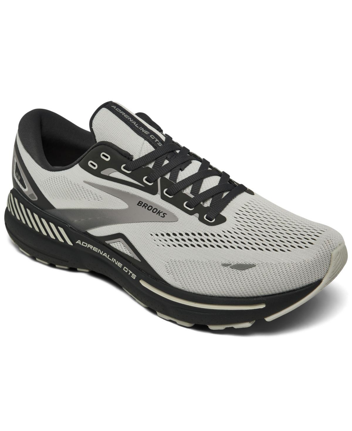 Brooks Mens Adrenaline Gts 23 Wide-Width Running Sneakers from Finish Line - Oyster, Ebony Product Image