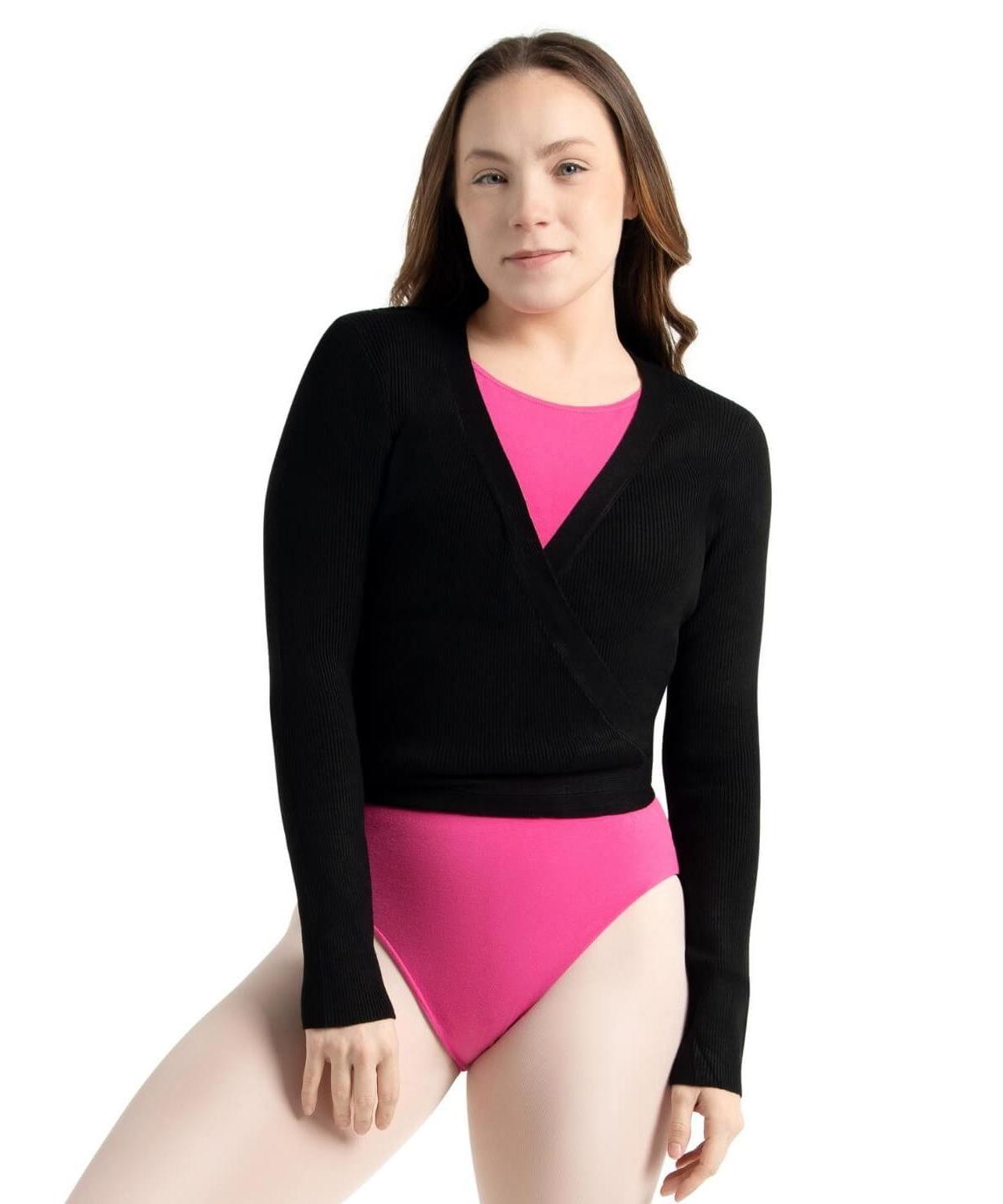 Capezio Womens Ribbed Sweater Knit Wrap Sweater Product Image