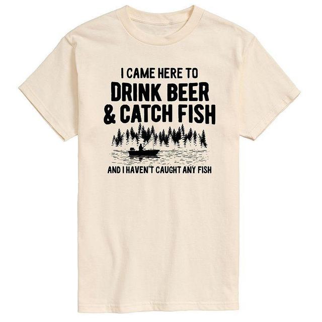 Mens Drink Beer And Catch Fish Graphic Tee Product Image