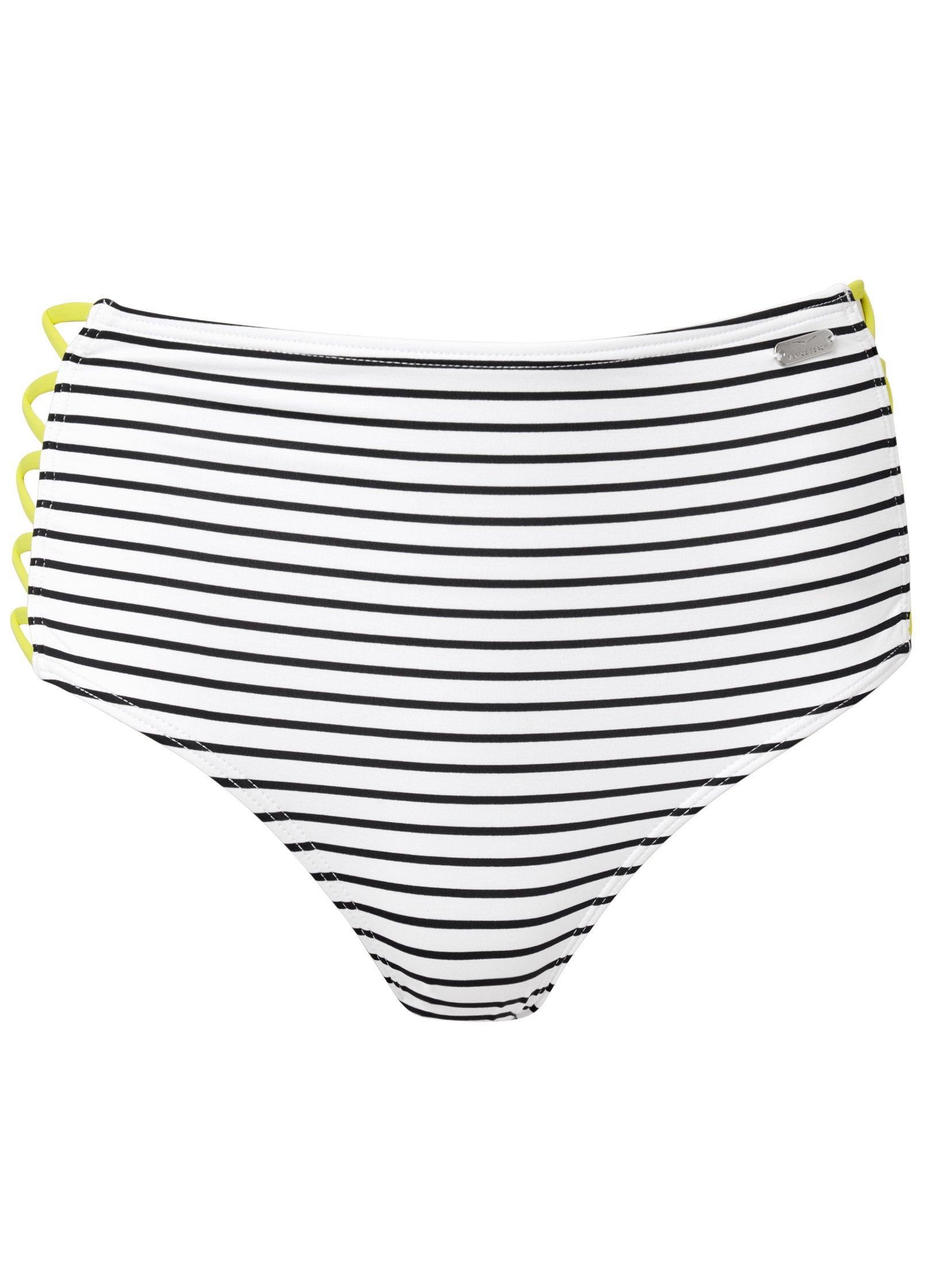 High-Waist Bikini Bottom - Sand Stripes Product Image