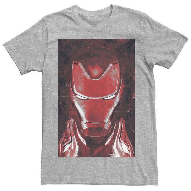 Mens Marvel Avengers Endgame Red Iron Man Portrait Graphic Tee Athletic Grey Product Image