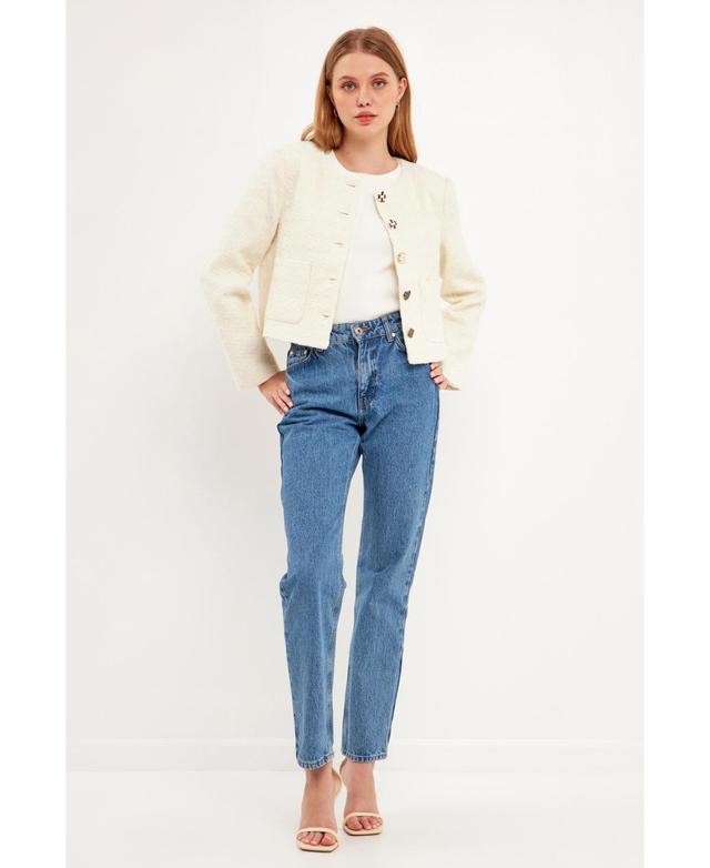 English Factory Cropped Textured Jacket Product Image