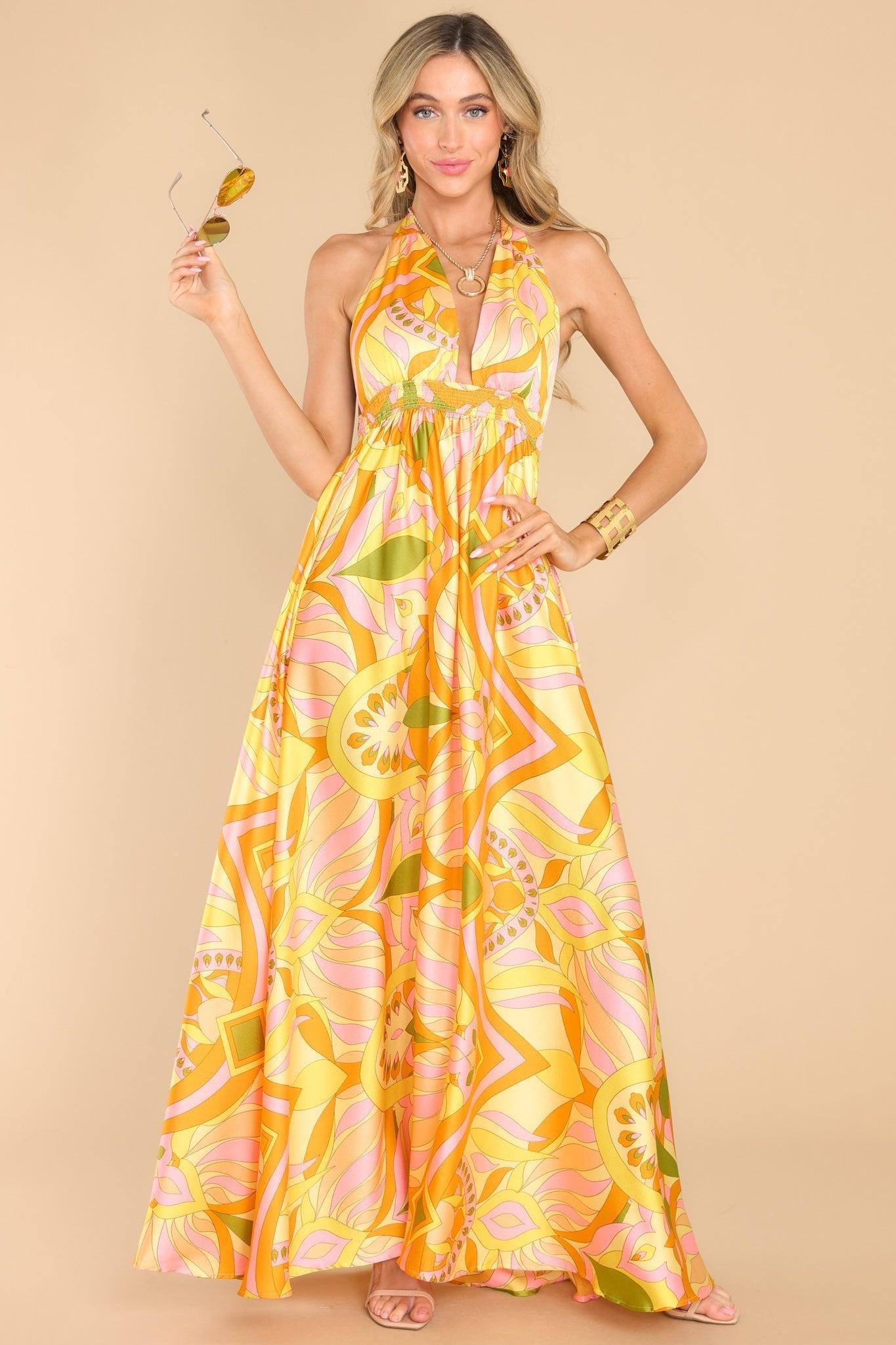 Sunshine Dreaming Citrus Maxi Dress Print Product Image