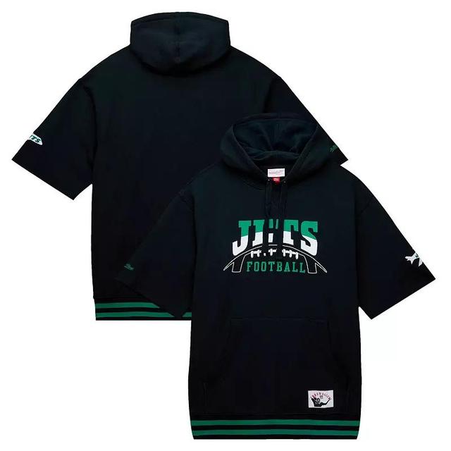 Mens Mitchell & Ness New York Jets Pre-Game Short Sleeve Pullover Hoodie Product Image