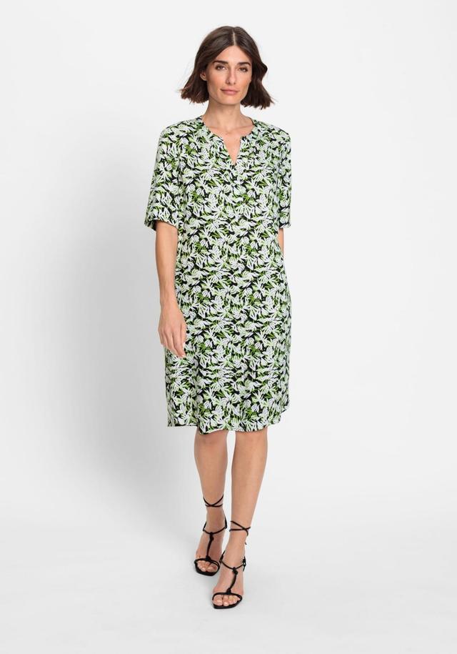 Olsen Womens Elbow Sleeve Leaf Print Dress Product Image