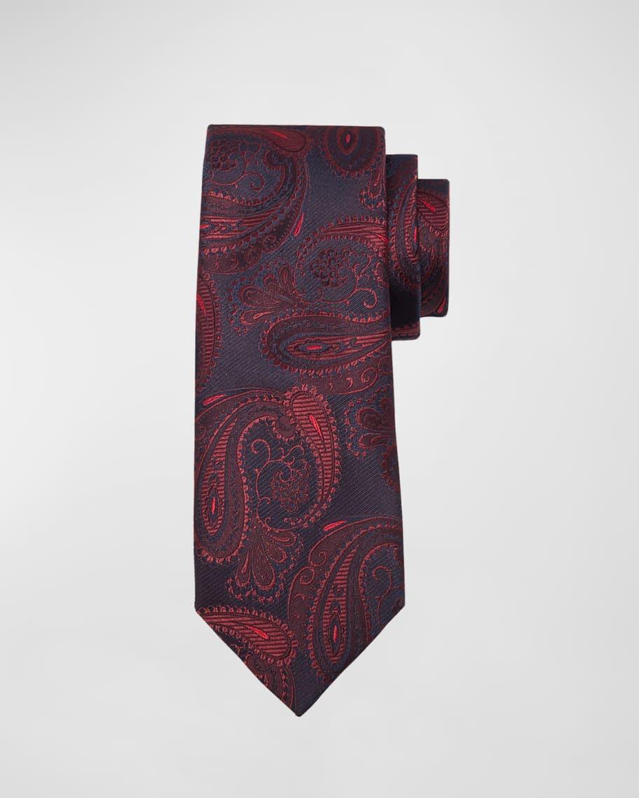 Men's Woven Paisley Silk Tie Product Image