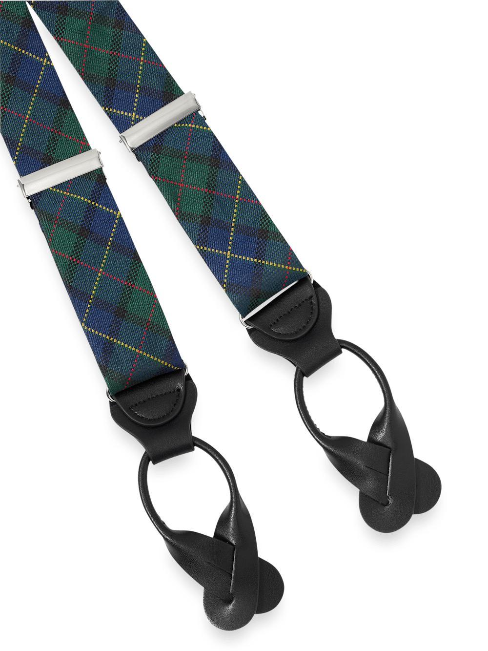 Plaid Suspenders - Green Multi Product Image