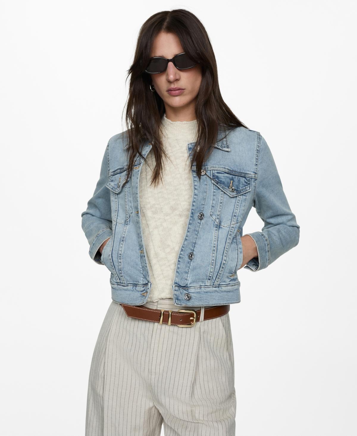 Mango Womens Pocketed Denim Jacket Product Image