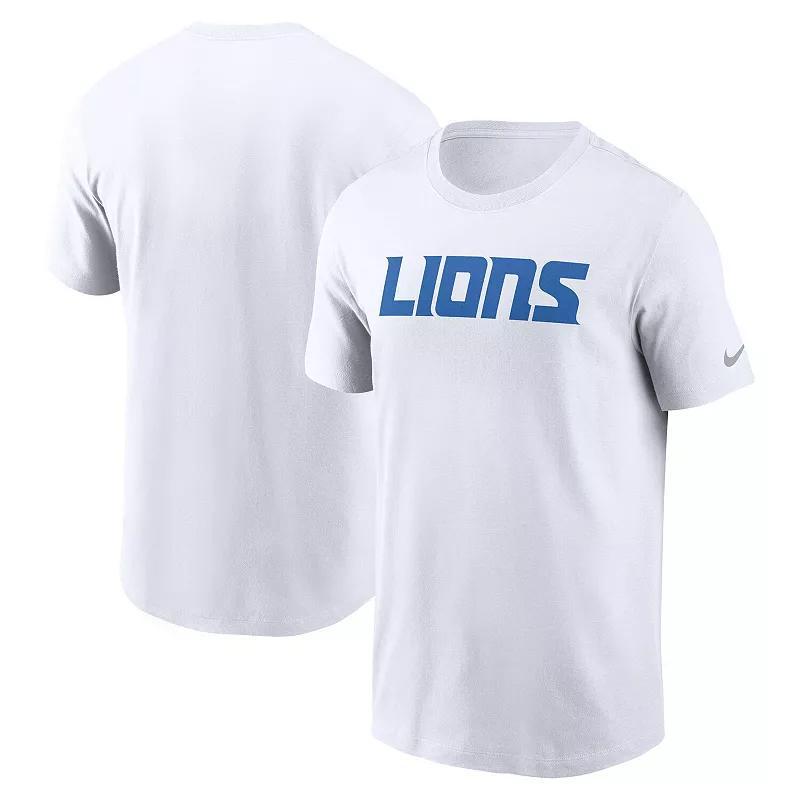 Nike Mens White Detroit Lions Primetime Wordmark Essential T-Shirt Product Image